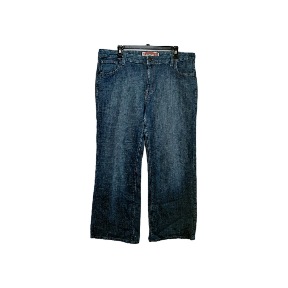 Gap Essential Fit Wide Leg‎ Jeans Women's Sz 16 Reg Dark Wash Denim High Rise